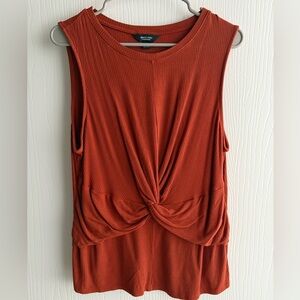 Simply Vera Vera Wang Terracotta Twist Front Tank Top Size Large